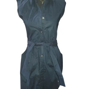 Theory Blue Sleeveless Mini Dress with Collar